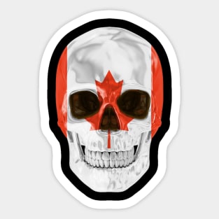 Canada Flag Skull - Gift for Canadian With Roots From Canada Sticker